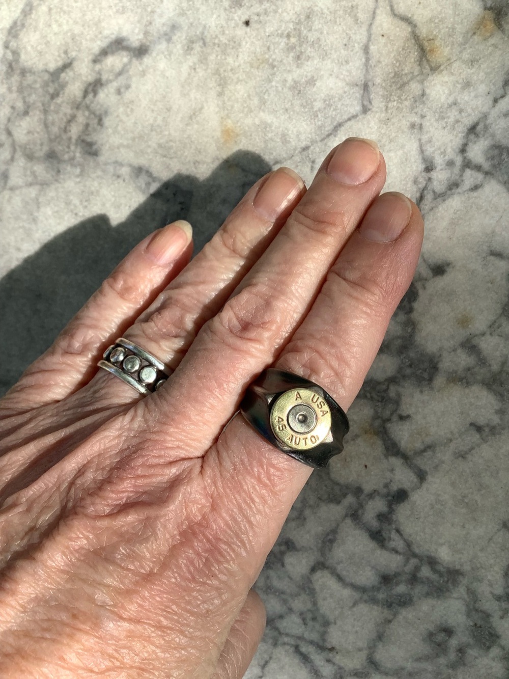 Men's bullet casing ring, size 10